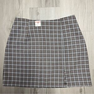Pandora Casuals miniskirt brown plaid cottagecore academia tag szS inner tag L